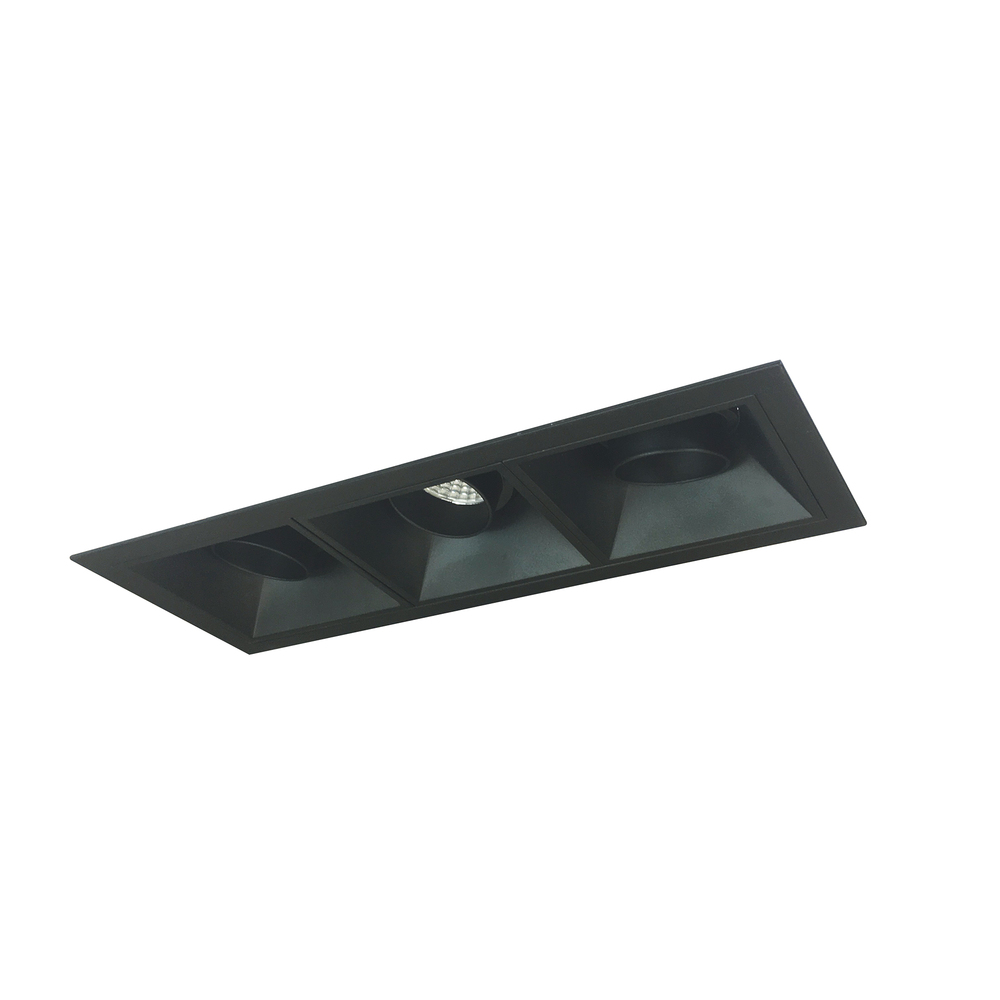 Iolite MLS 3-Head Trim Set, Black Flange, 3500K, 1000lm, Black Fixed Downlt./Adj. Gimbal Trims