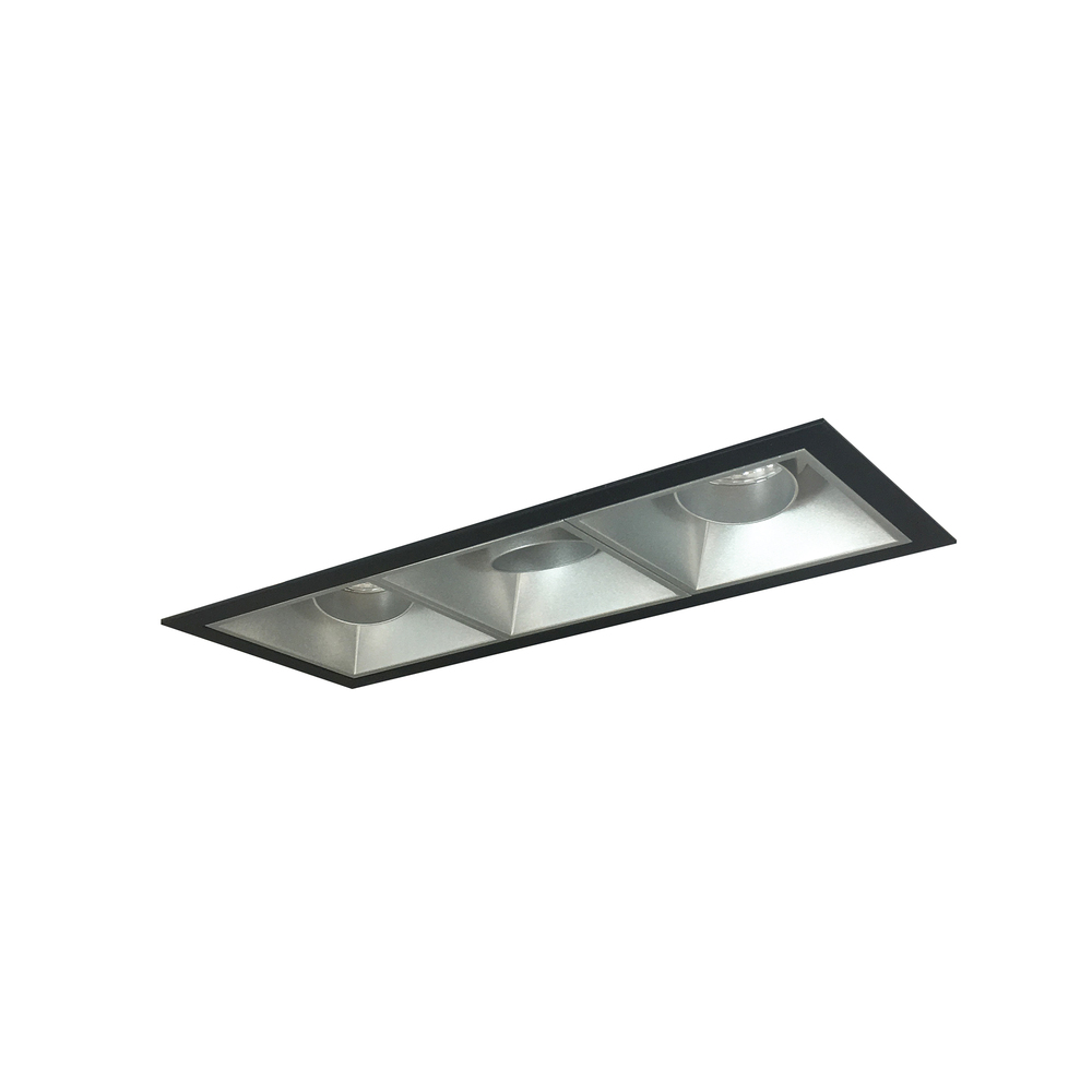 Iolite MLS 3-Head Trim Set, Black Flange, Comfort Dim, 800lm, Haze Fixed Downlt./Adj. Gimbal Trims