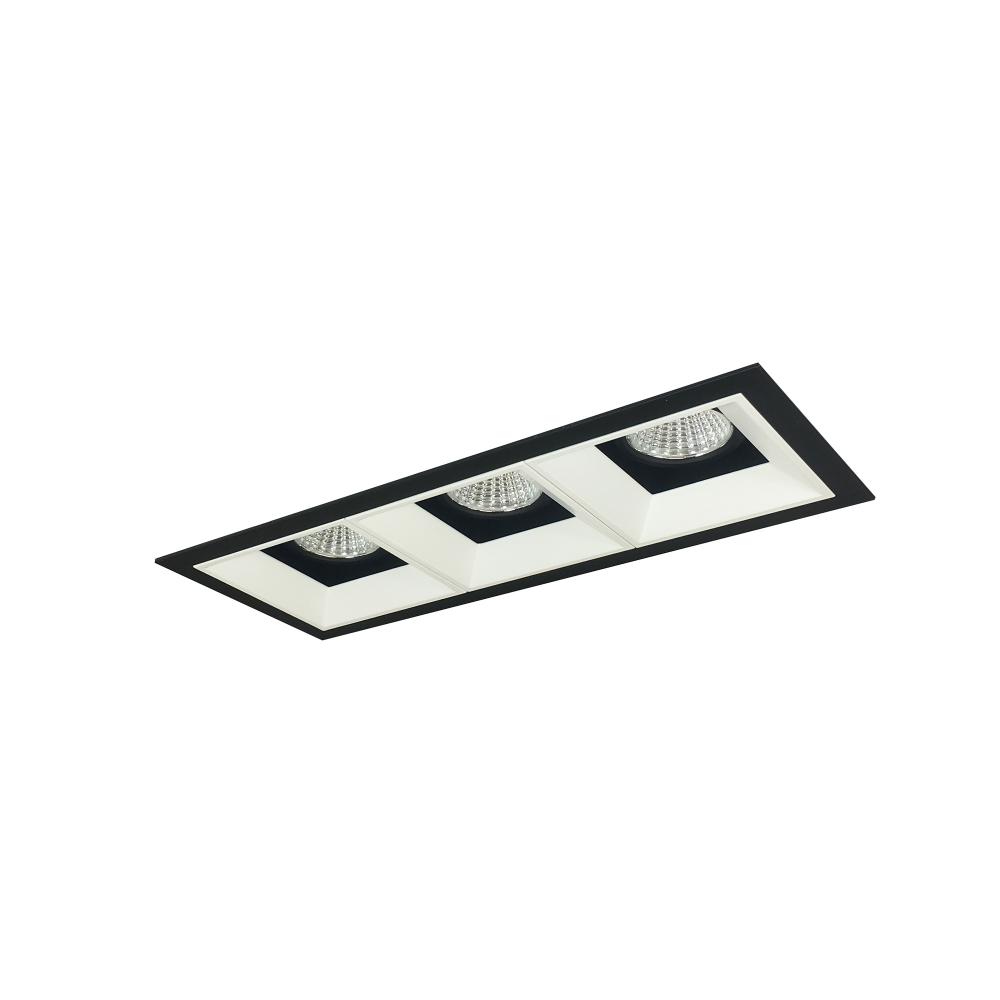 Iolite MLS 3-Head Trim Kit, Black Flange, 3000K, 1000lm, Black/MPW Adj. Snoot/Fixed Downlt./Wall