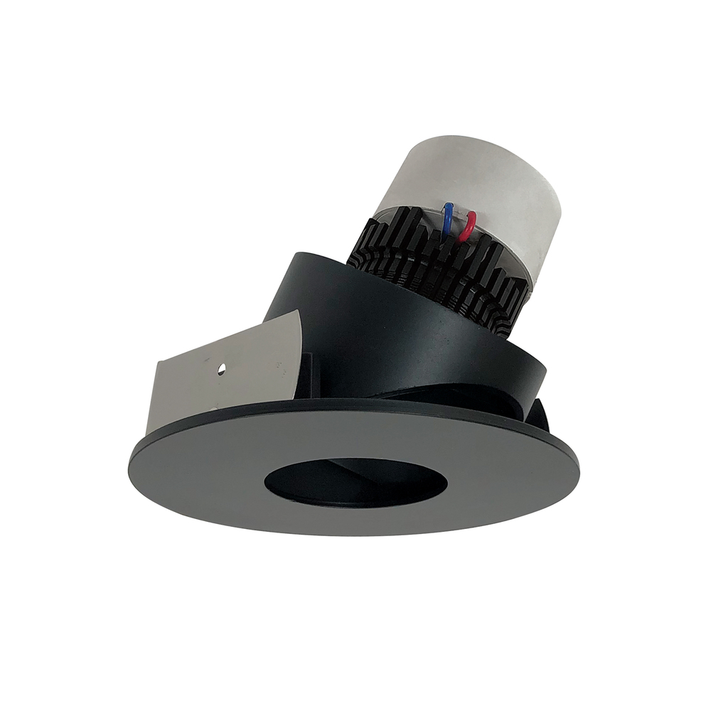 4" Pearl LED Round Adjustable Pinhole Retrofit, 1000lm / 12W, 4000K, Black Pinhole / Black