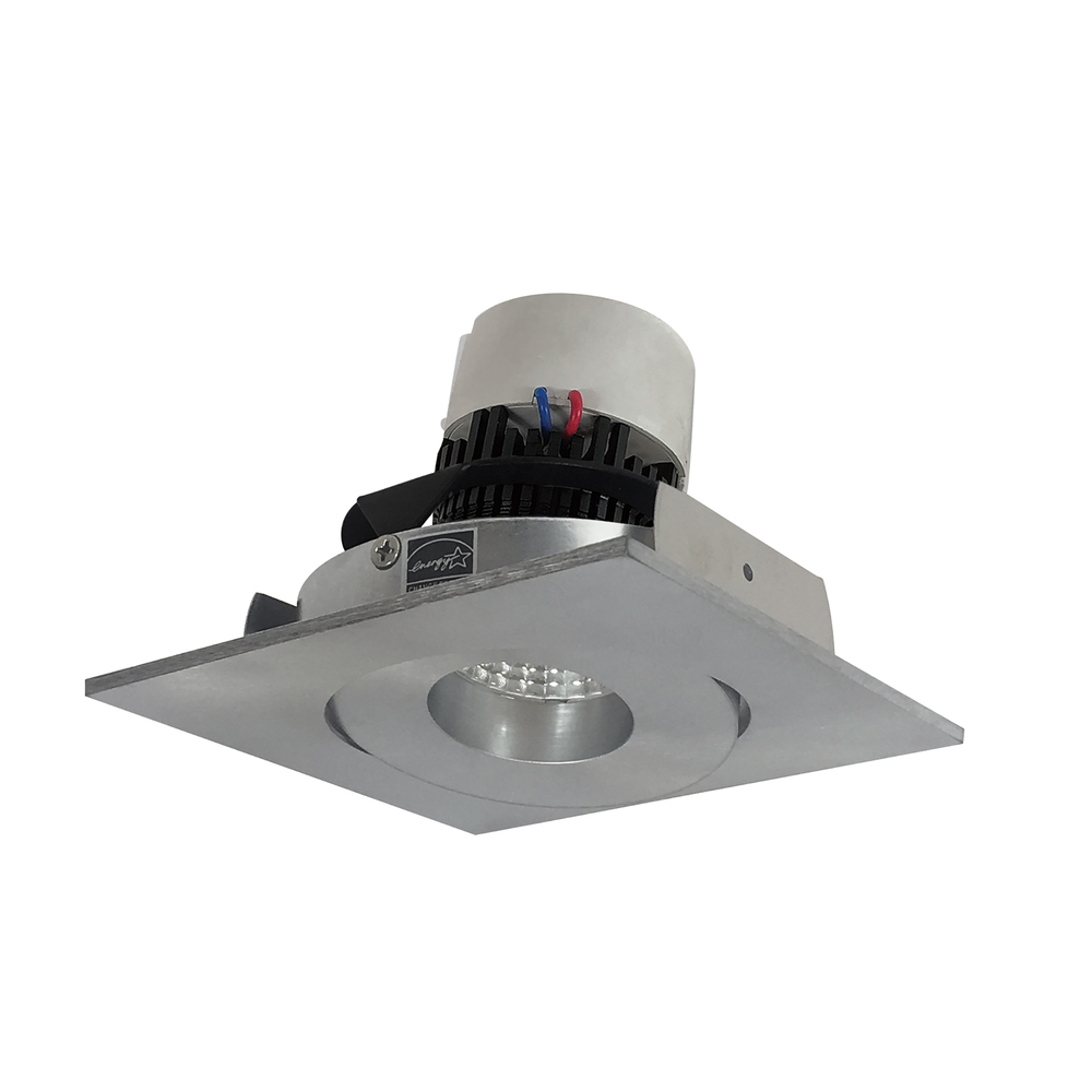4" Pearl LED Square Adjustable Gimbal Retrofit, 1000lm / 12W, 4000K, Natural Metal Finish