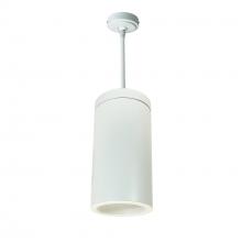 Nora NYLS3-6P1L440NC12WWW - 6" Sapphire III Pendant Mount White Cylinder, Matte Powder White Reflector/Matte Powder White