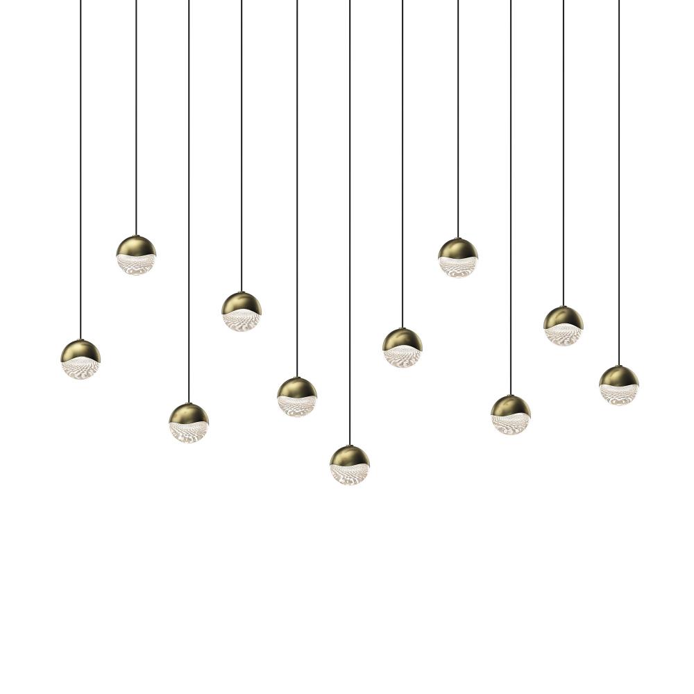 11-Light Small Rectangle LED Pendant