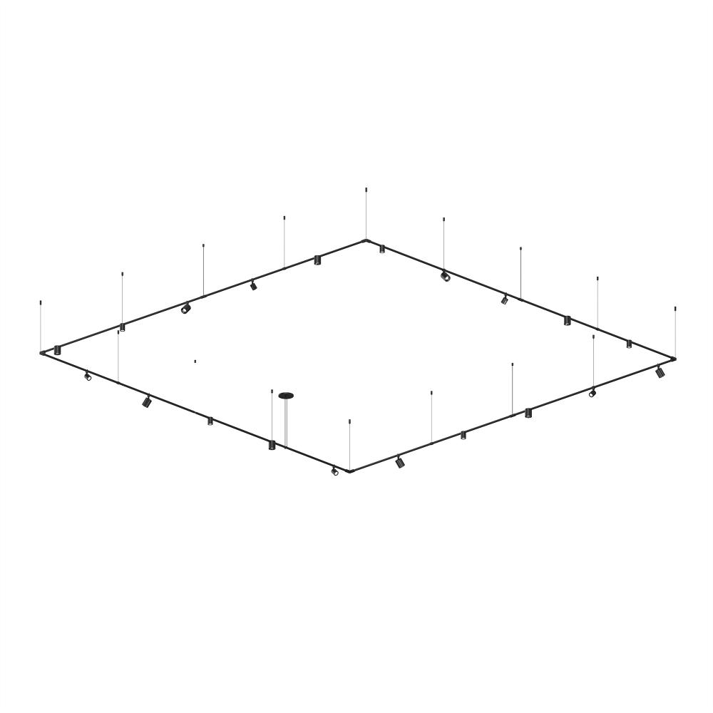 12' x 12' 1-Tier Path Square w/ Precise & Power Precise Smooth Cylinder Luminaires