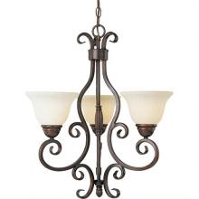 Maxim 12204FIST - Three Light Slate Frosted Ivory Glass Up Chandelier