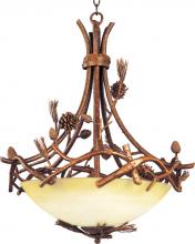Maxim 20702AVPT - Three Light Amber Vanilla Glass Up Pendant