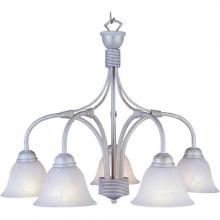 Maxim 8865MRWG - Five Light Marble Glass White Gold Down Chandelier