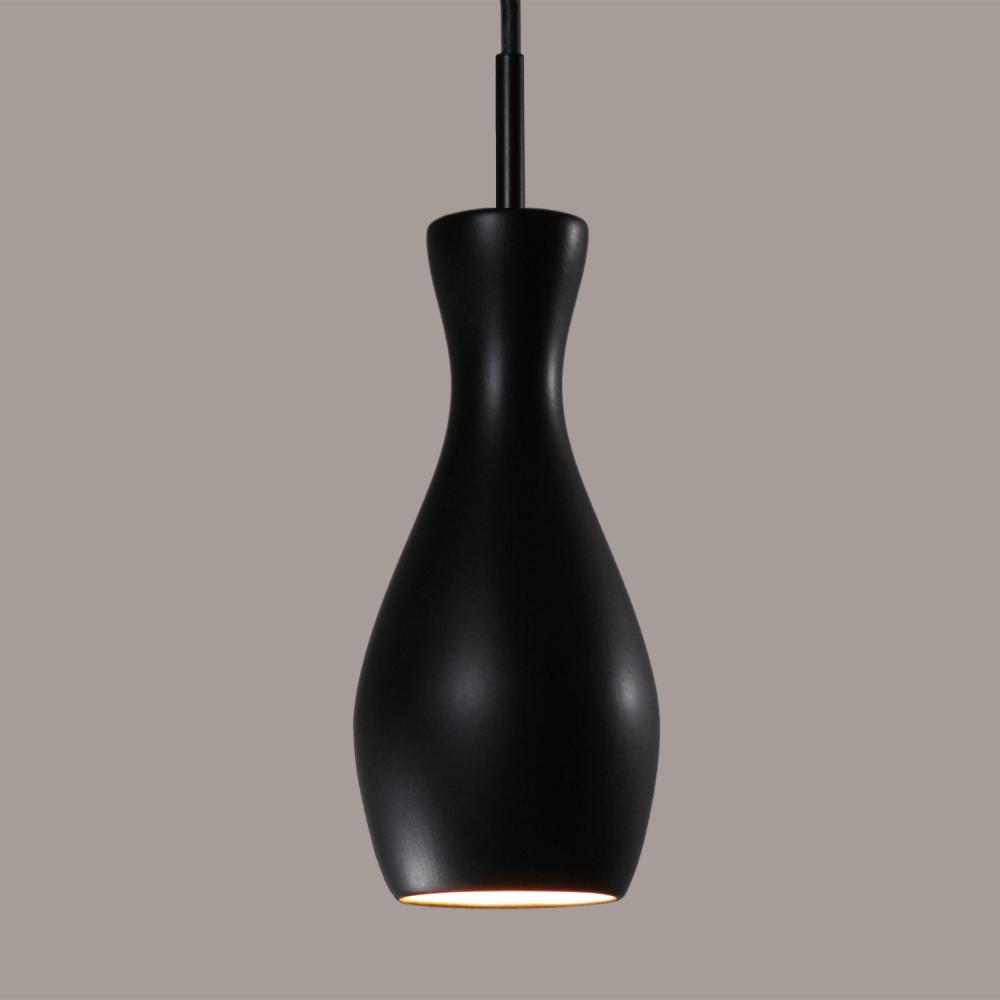Amphora Mini Pendant: Slate Black (Black Cord & Canopy)