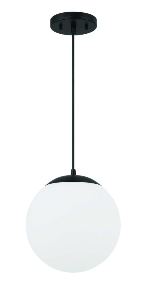1 Light Small Pendant with White Glass