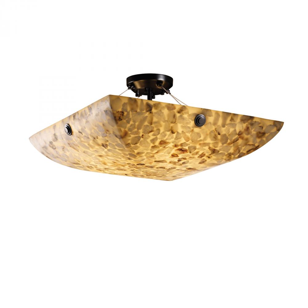 24" LED Semi-Flush Bowl w/ CONCENTRIC SQUARES FINIALS