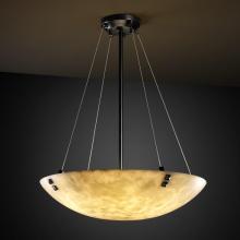 Justice Design Group CLD-9661-25-MBLK-F5 - 18" Pendant Bowl w/ Concentric Squares Finials