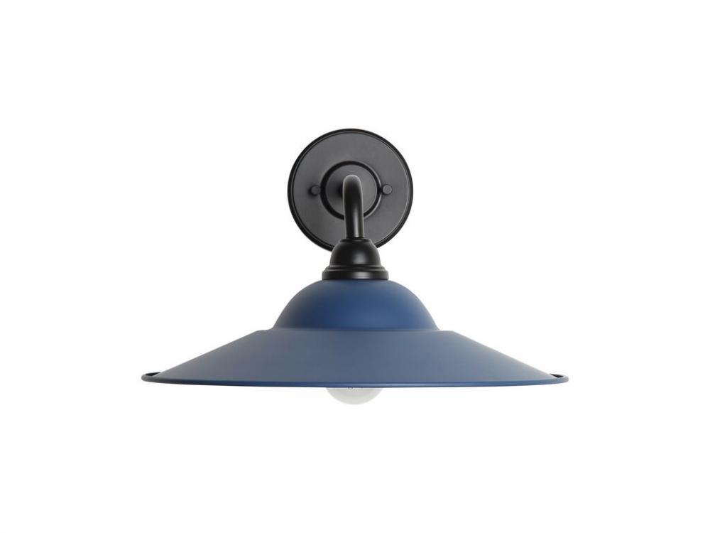 Croma 15" Wall Sconce - Outdoor in Matte Black with Matte Blue Shade