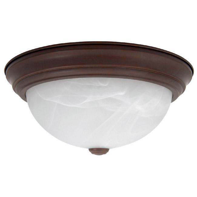 Two Light Vintage Bronze Bowl Flush Mount