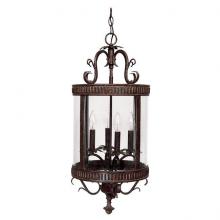 Capital 3323TS - Four Light Tortoise Framed Glass Foyer Hall Fixture