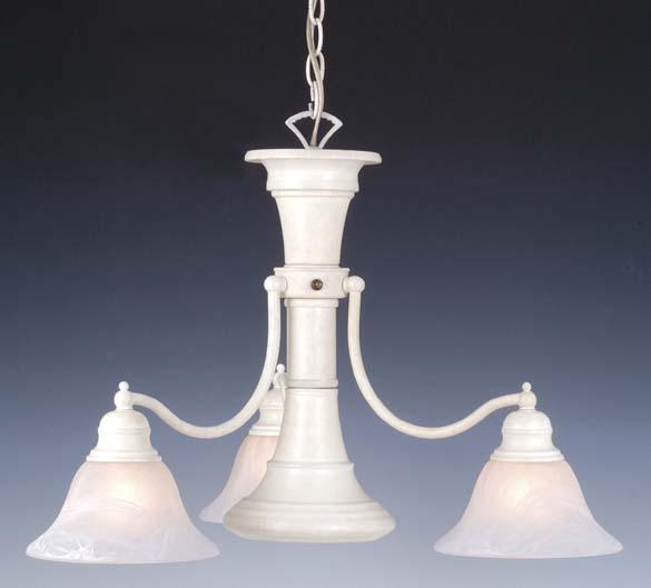Three Light Down Chandelier