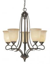 Vaxcel International CH40105SA - Esprit 5L Chandelier Sable w/ Amber Flake Glass