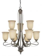 Vaxcel International CH40109SA - Esprit 9L Chandelier Sable w/ Amber Flake Glass