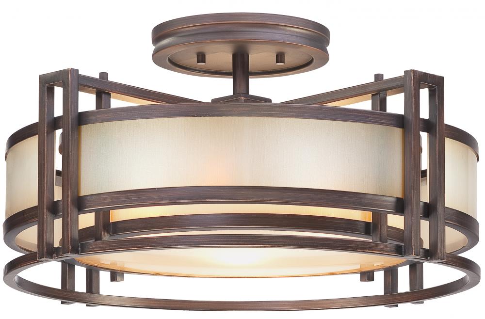 3 LIGHT SEMI FLUSH